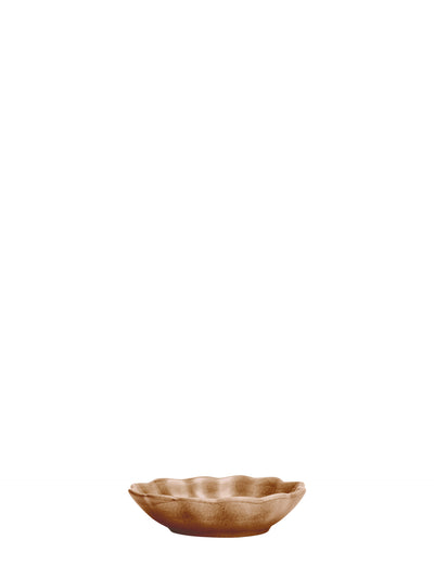Oyster small oval bowl, cinnamon brown (18cm)