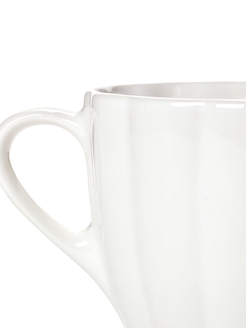 White ceramic mug on a white background