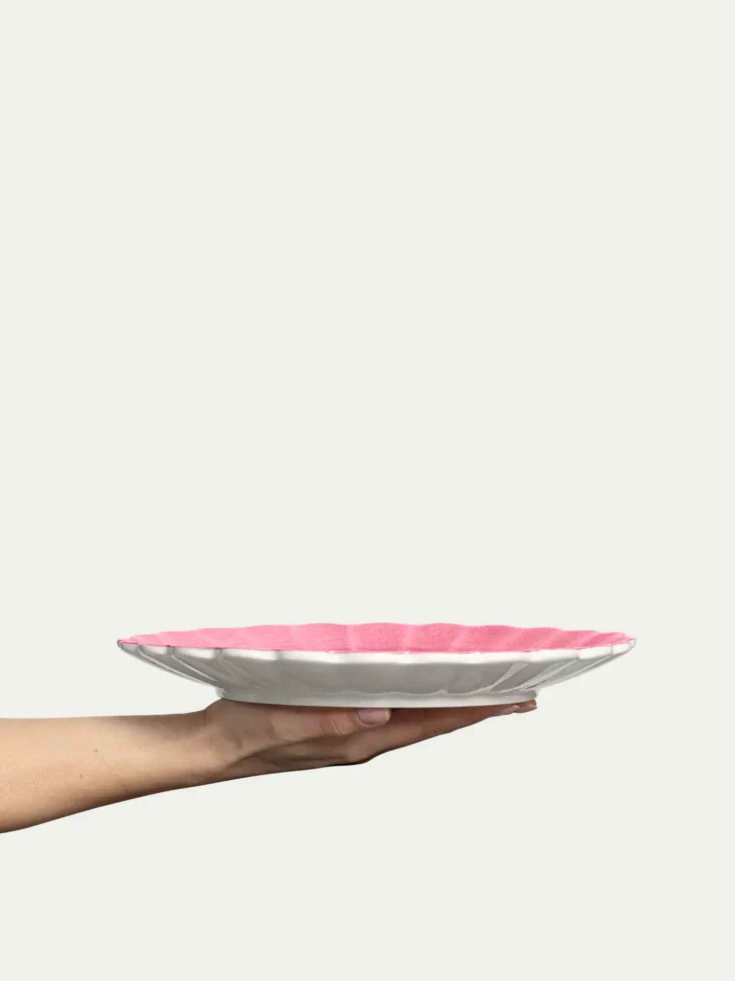 Oyster dinner plate, pink (28 cm)
