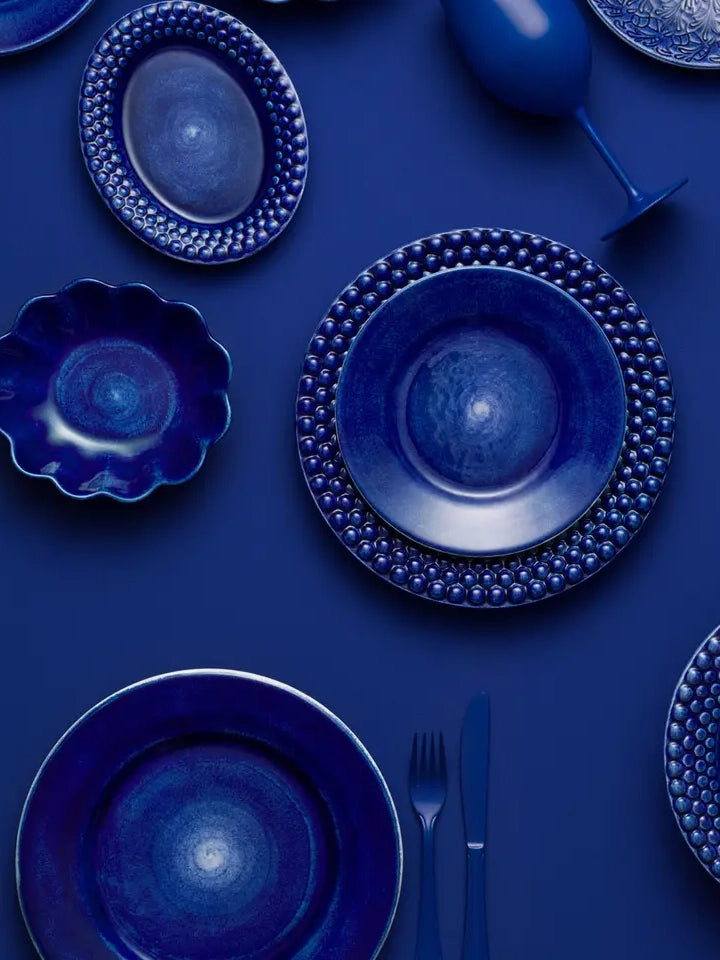 Oyster small oval bowl, blue (18 cm)