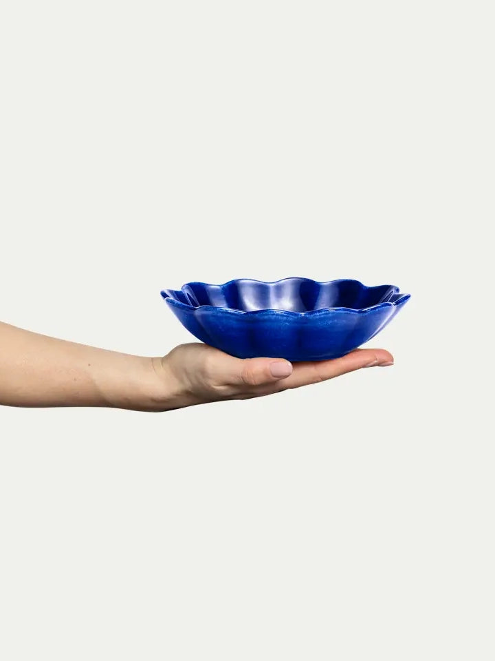 Oyster small oval bowl, blue (18 cm)
