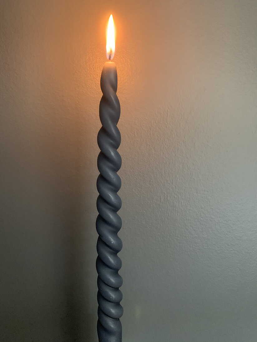 Twisted candle, set of 2 (many colours)