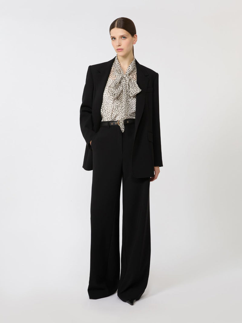 Amico fluid trousers with belt, black