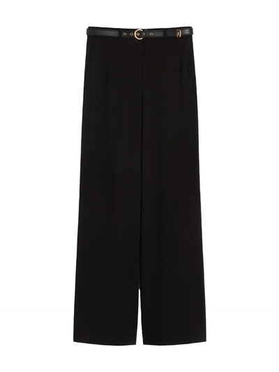 Amico fluid trousers with belt, black