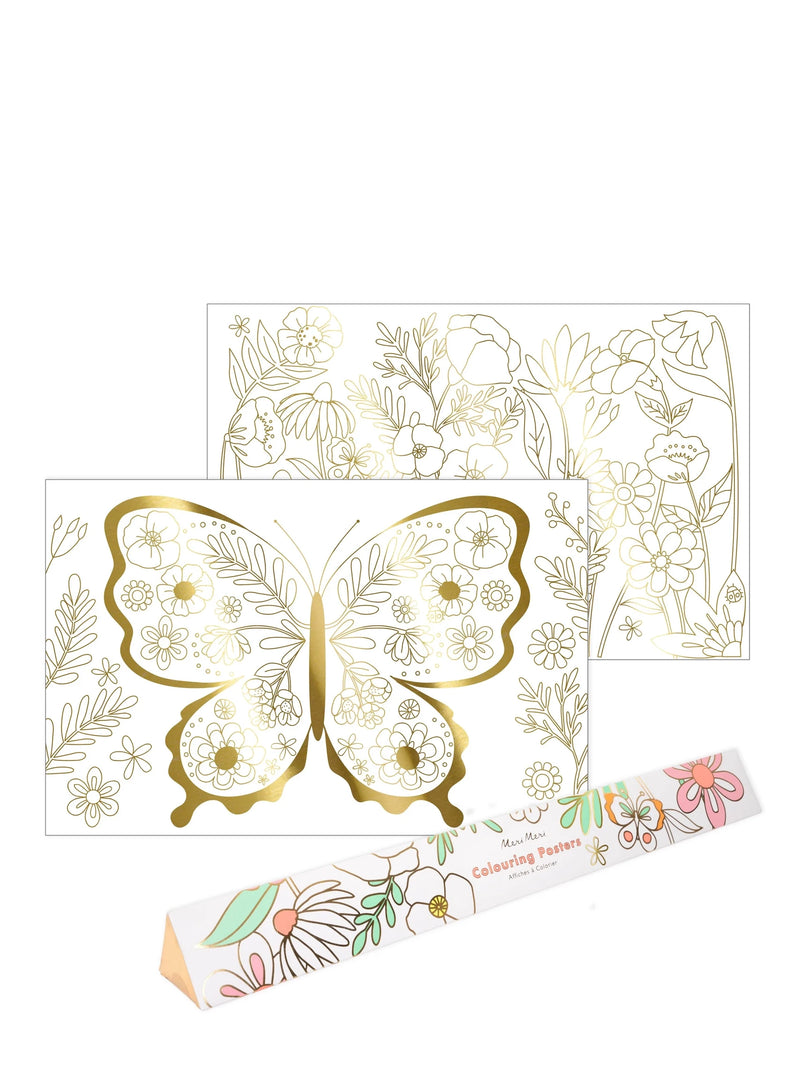 Butterfly colouring posters, set of 2