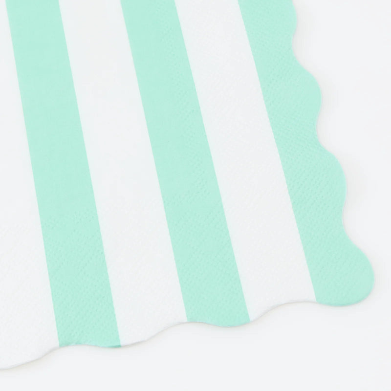 Beach striped dinner napkins, pack of 16