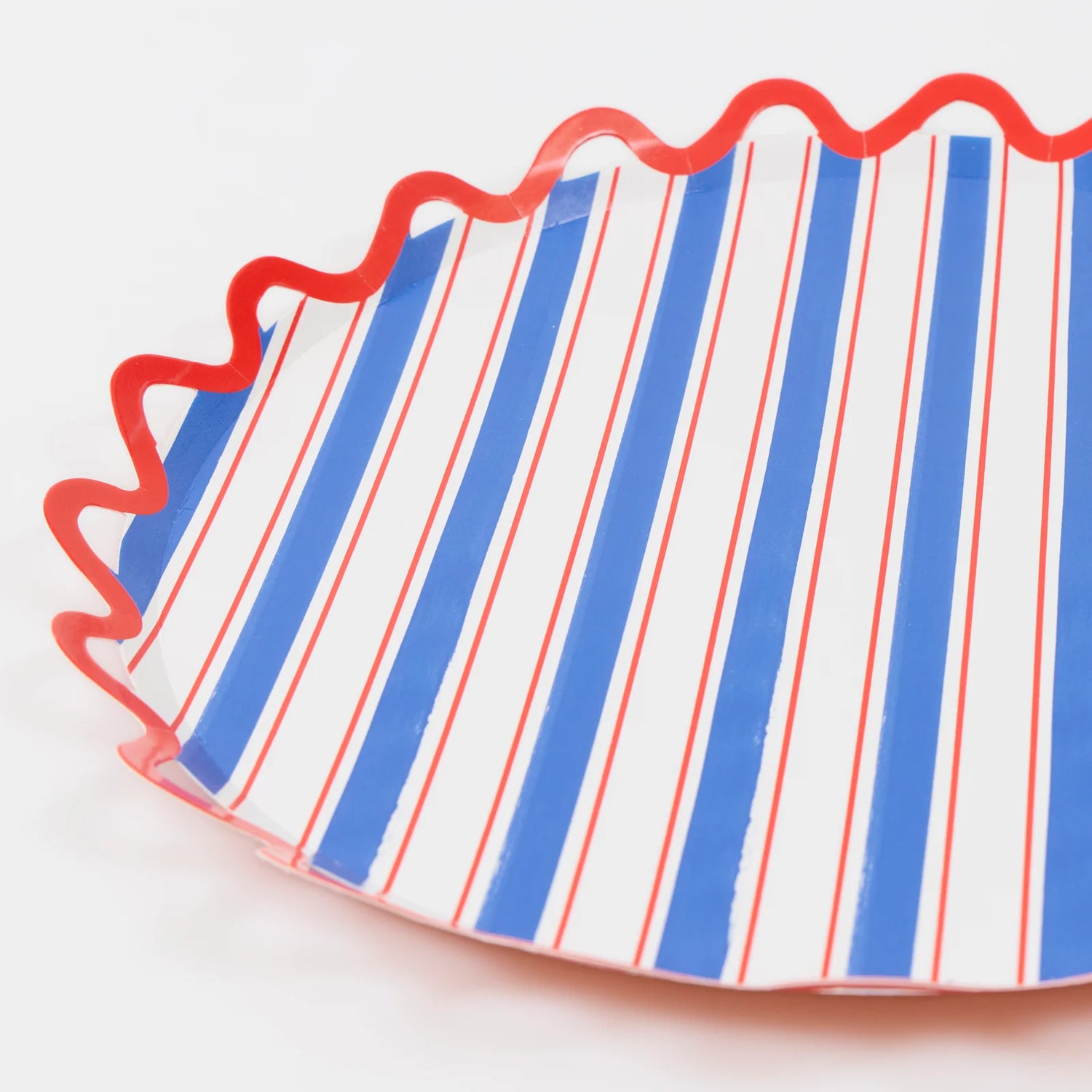 Nautical striped dinner paper plates, set of 8