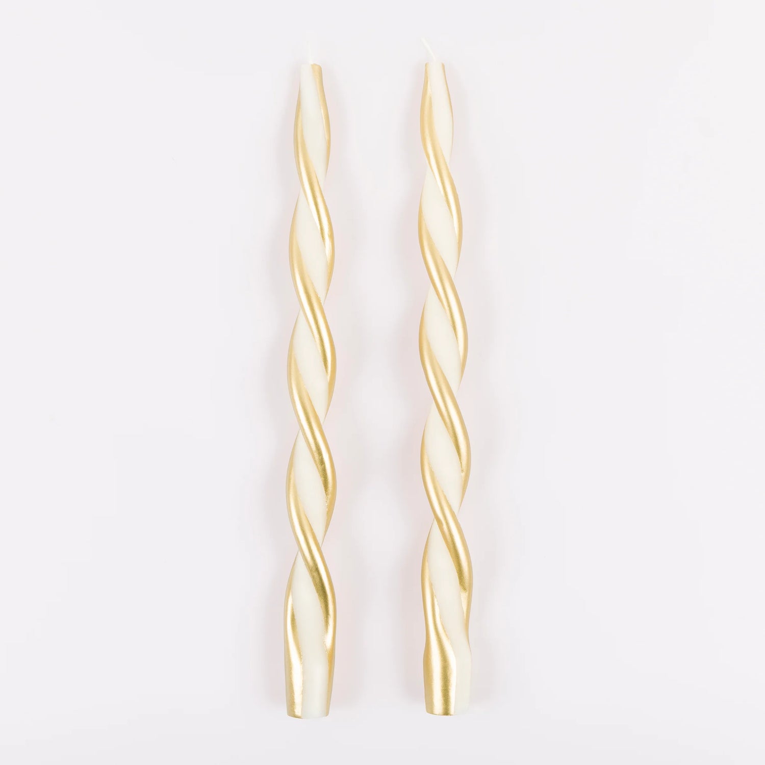 Gold stripe twist candles