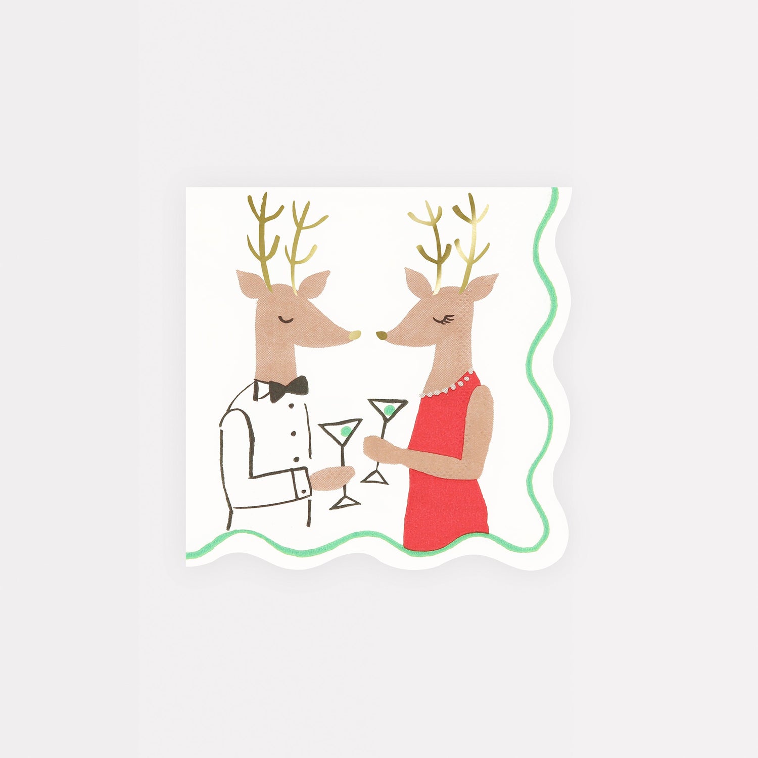 Mr & mrs reindeer napkins, small