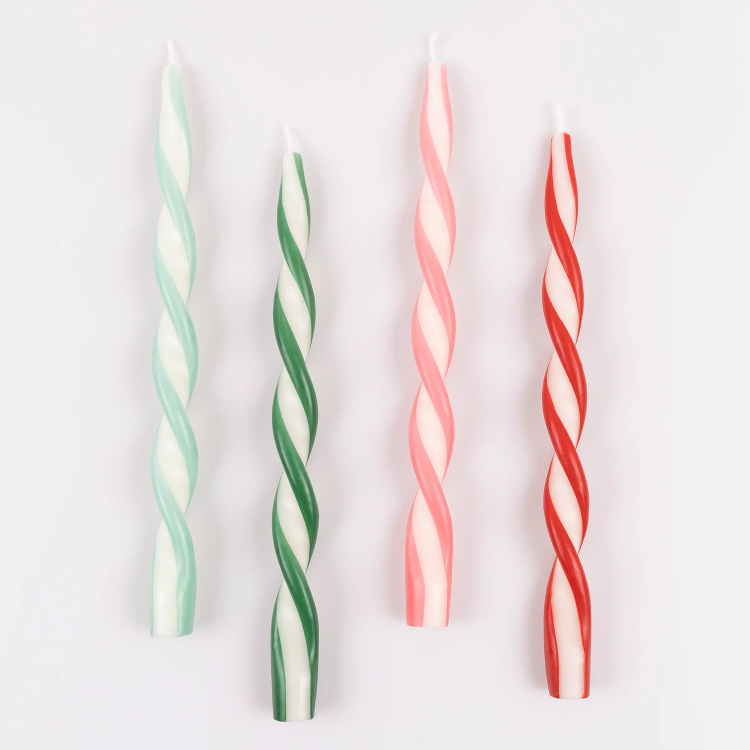 Assorted stripe twist candles