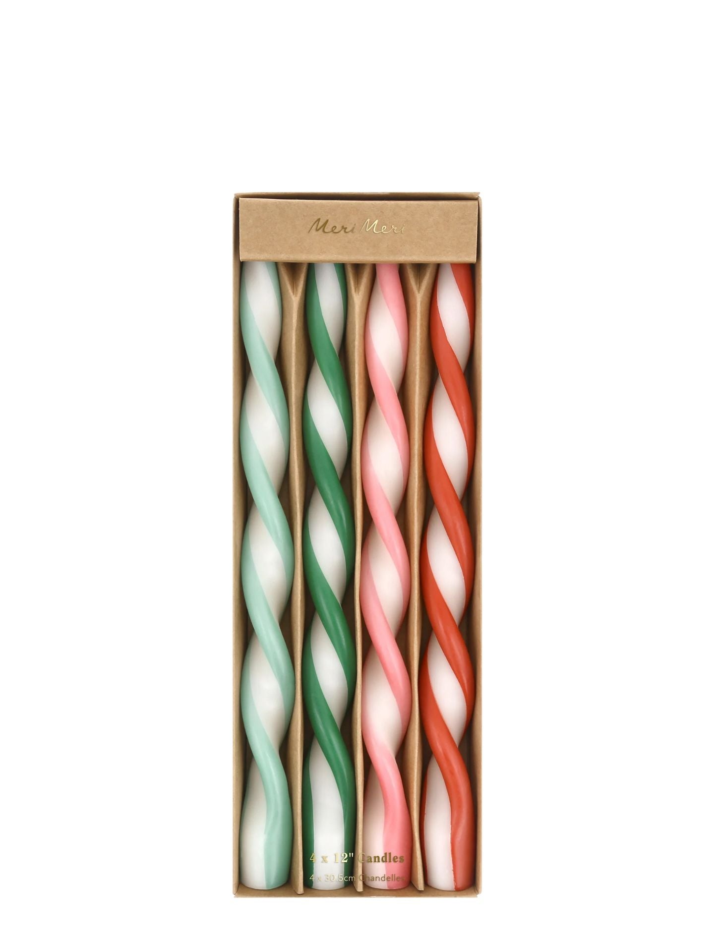 Assorted stripe twist candles