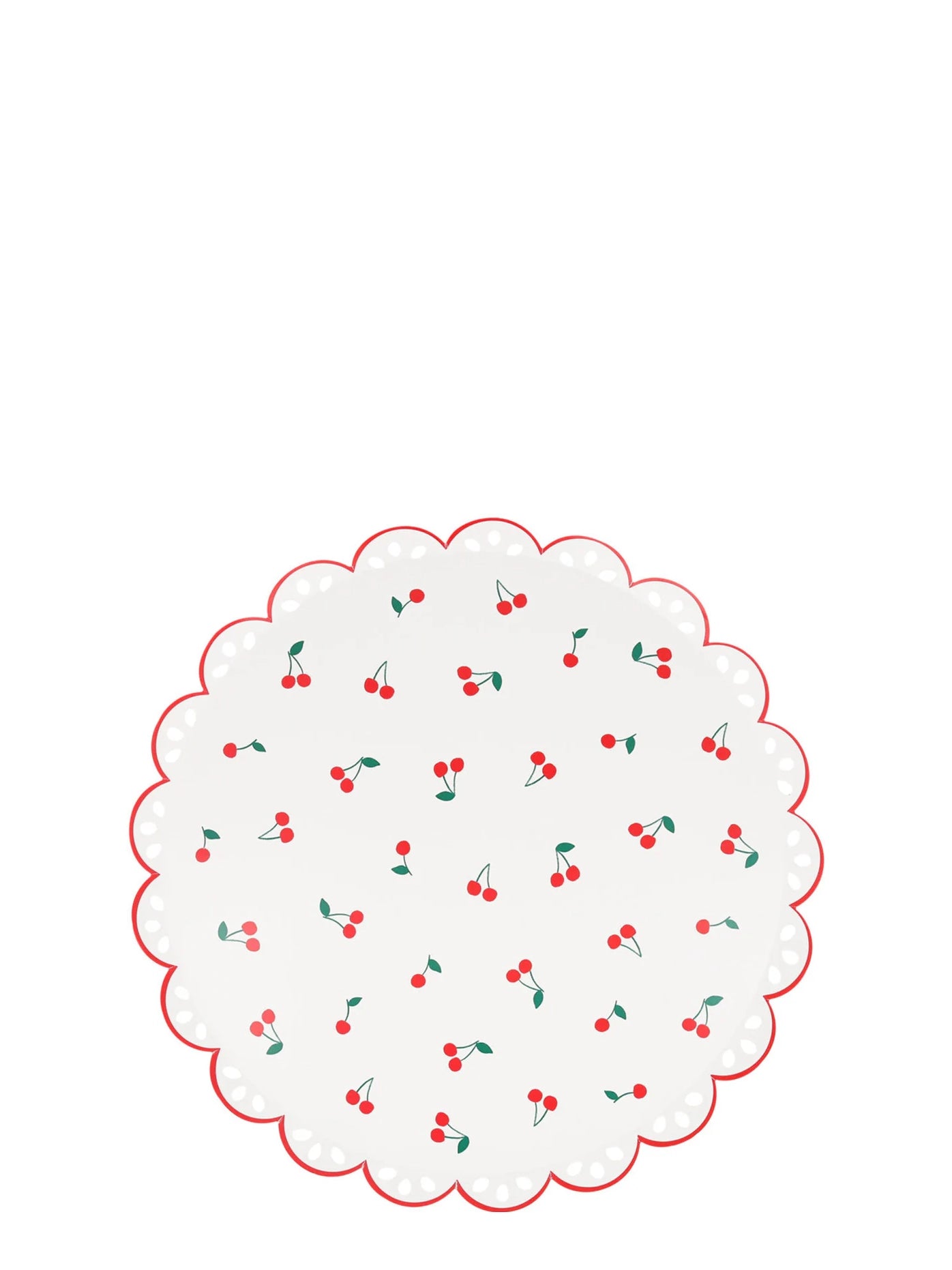 Cherries dinner paper plates, set of 8