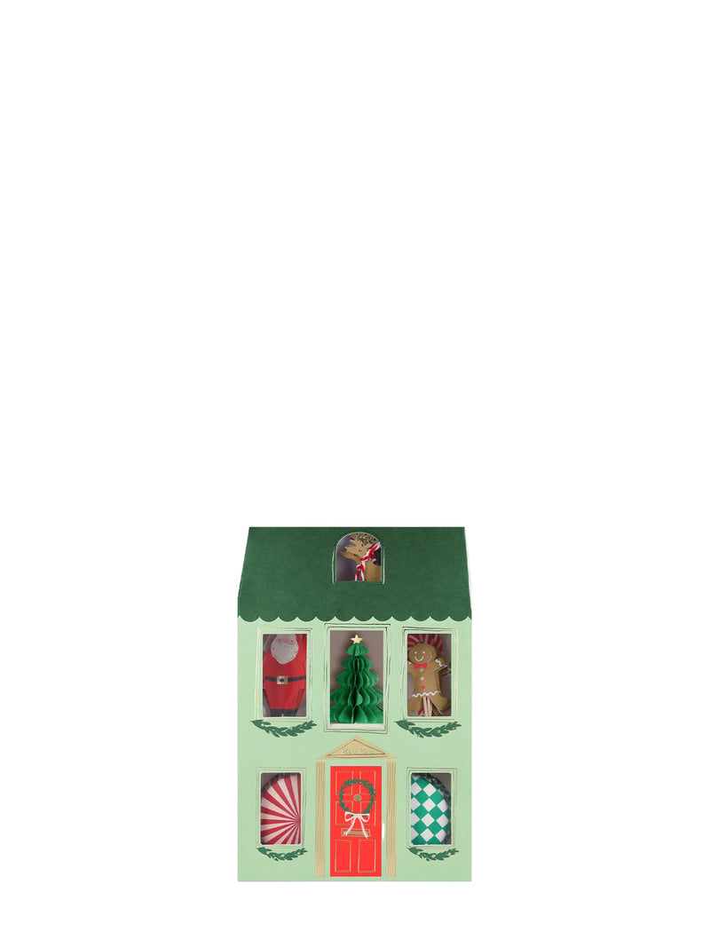 Festive house cupcake kit