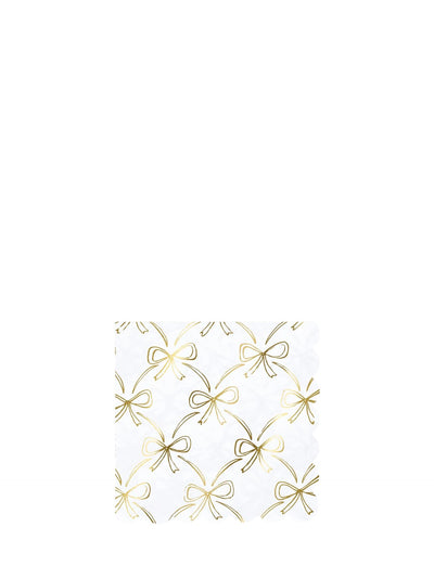 Gold bow cocktail napkins