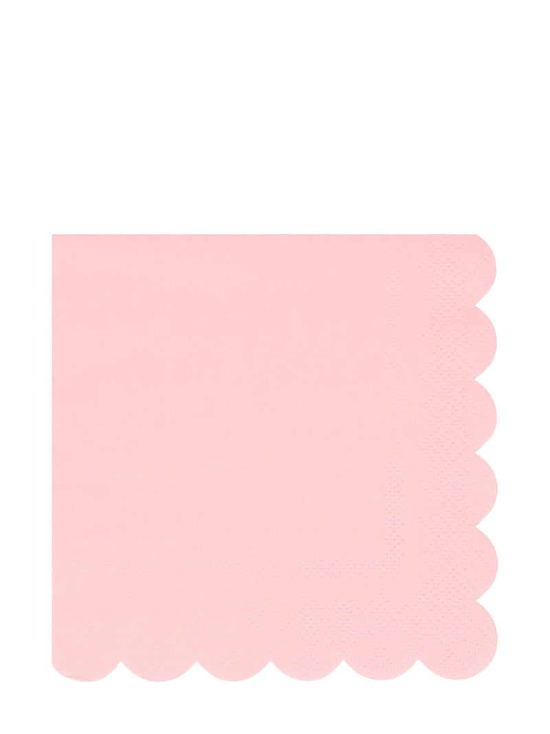Scalloped cocktail napkins, cotton candy pink