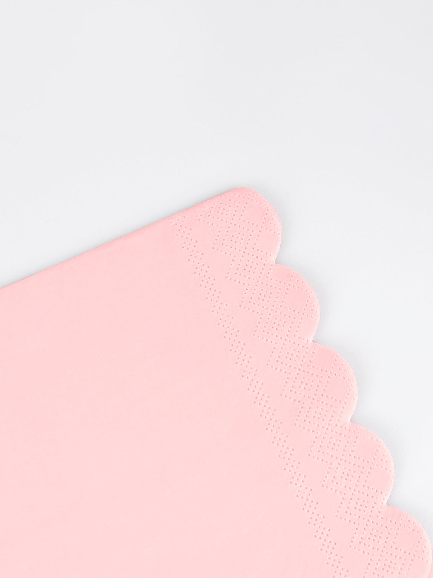 Scalloped cocktail napkins, cotton candy pink