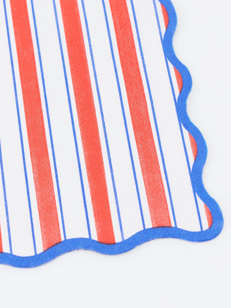 Nautical mix striped dinner napkins, set of 16