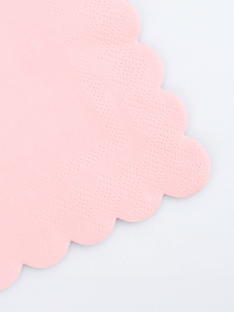 Scalloped dinner napkins, cotton candy pink
