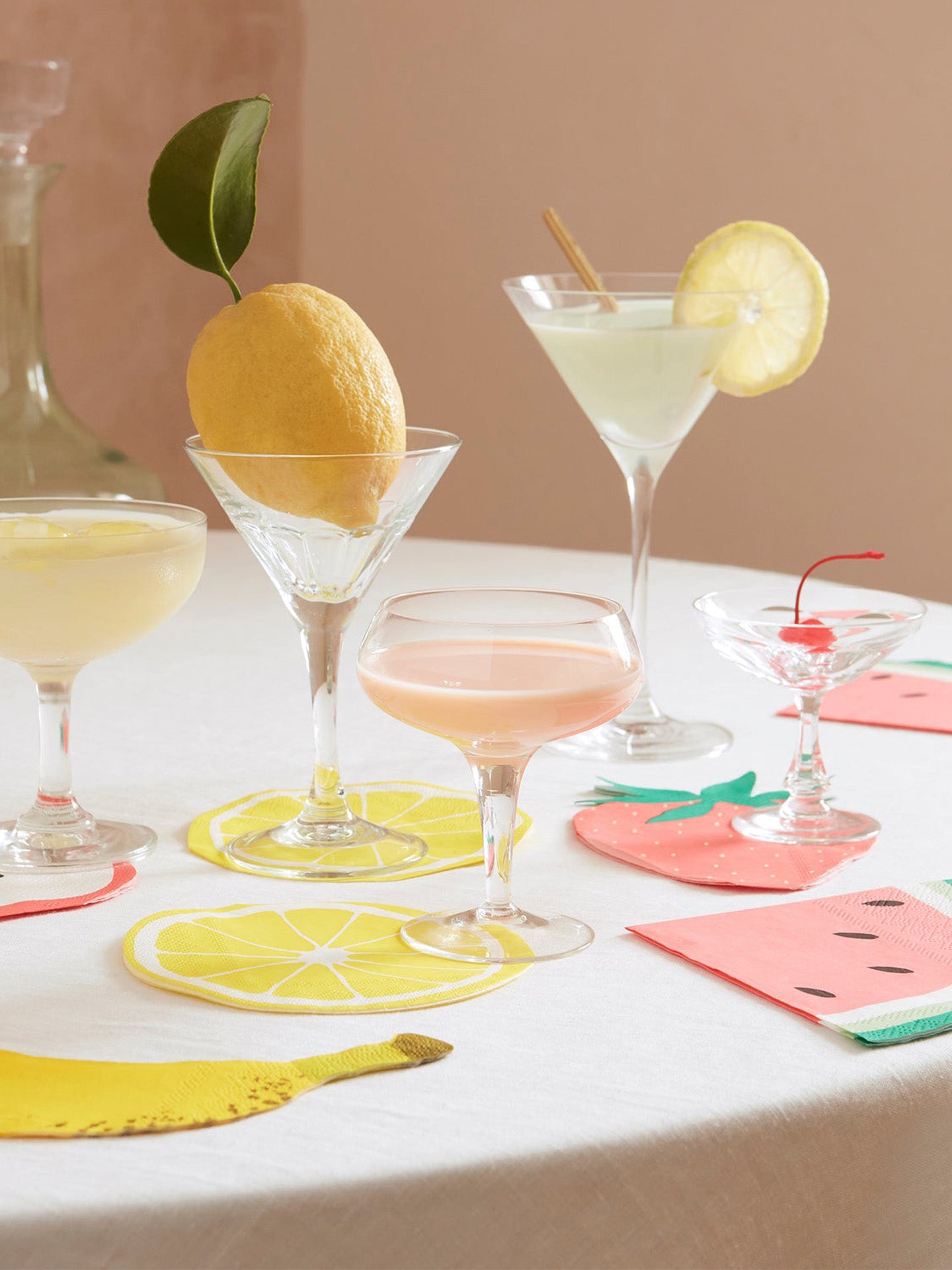 Strawberry-shaped napkins