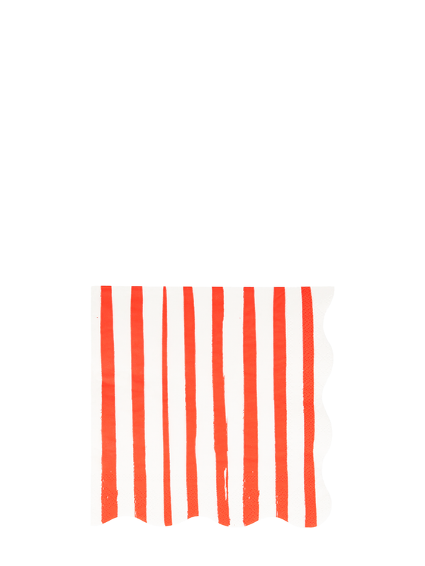 Stripe dinner napkins, red