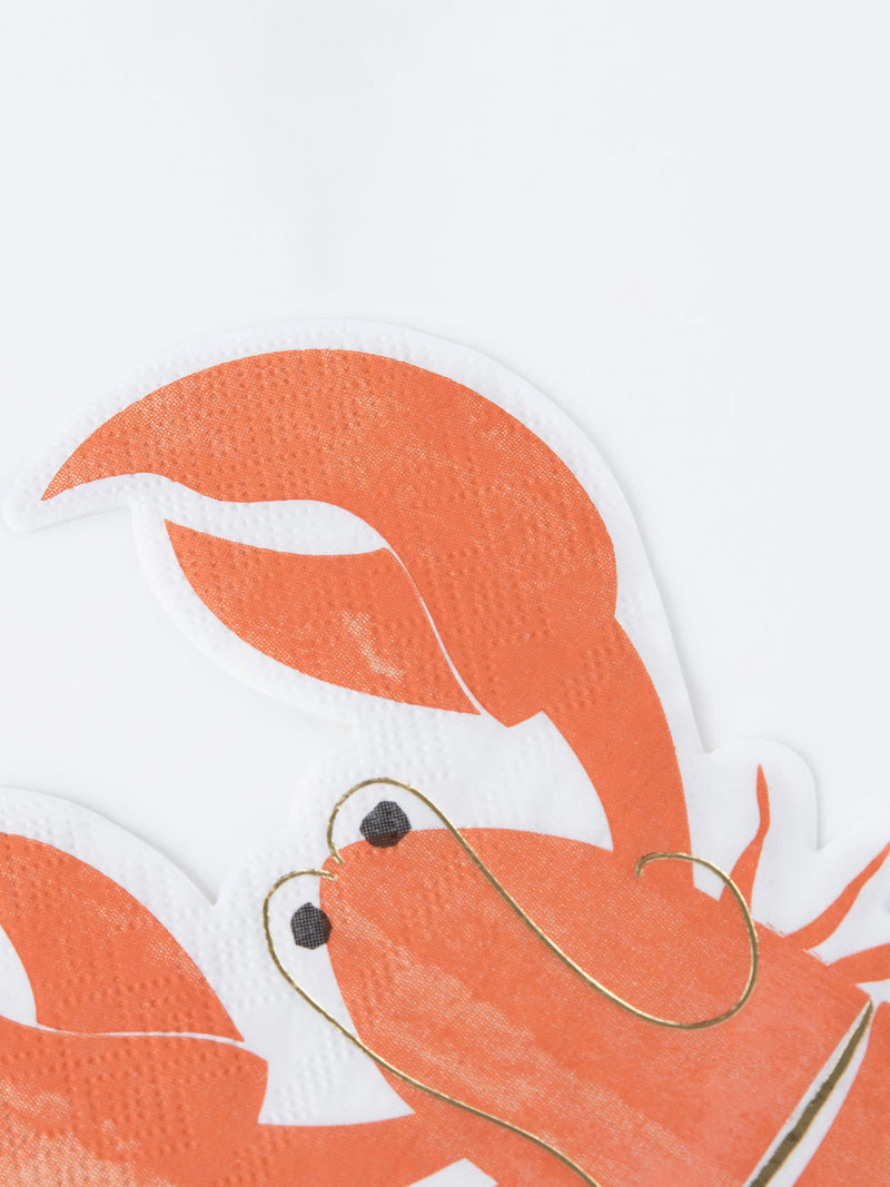 Lobster shaped napkins (16 pcs)