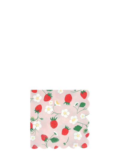 Strawberries cocktail napkins, pack of 16