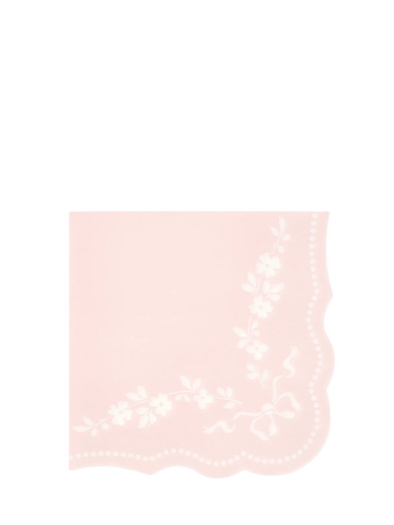 Pink paper napkins in rococo style