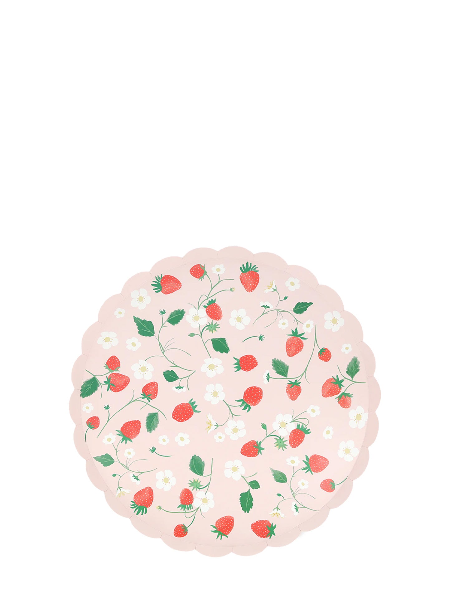 Strawberries pattern paper dinner plates, 8 pcs (27cm)