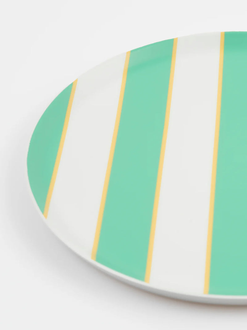 Stripe mix reusable dinner plates, set of 6