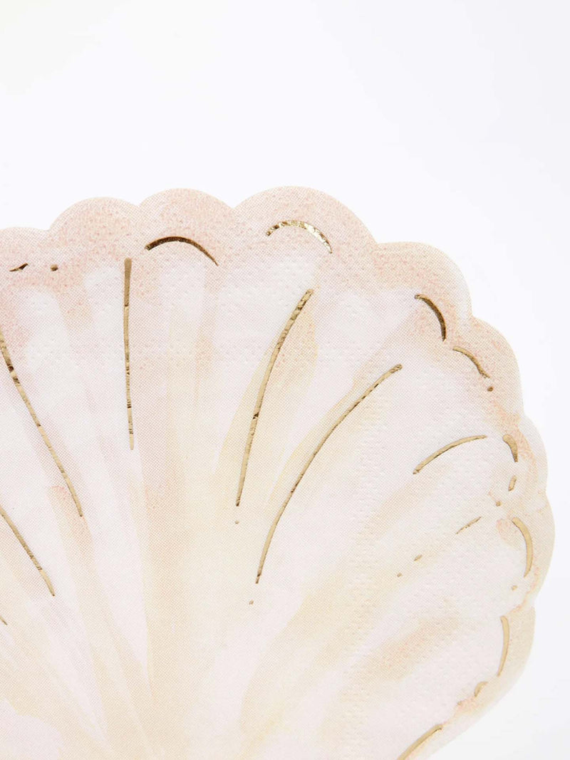 Watercolor clam shell napkins