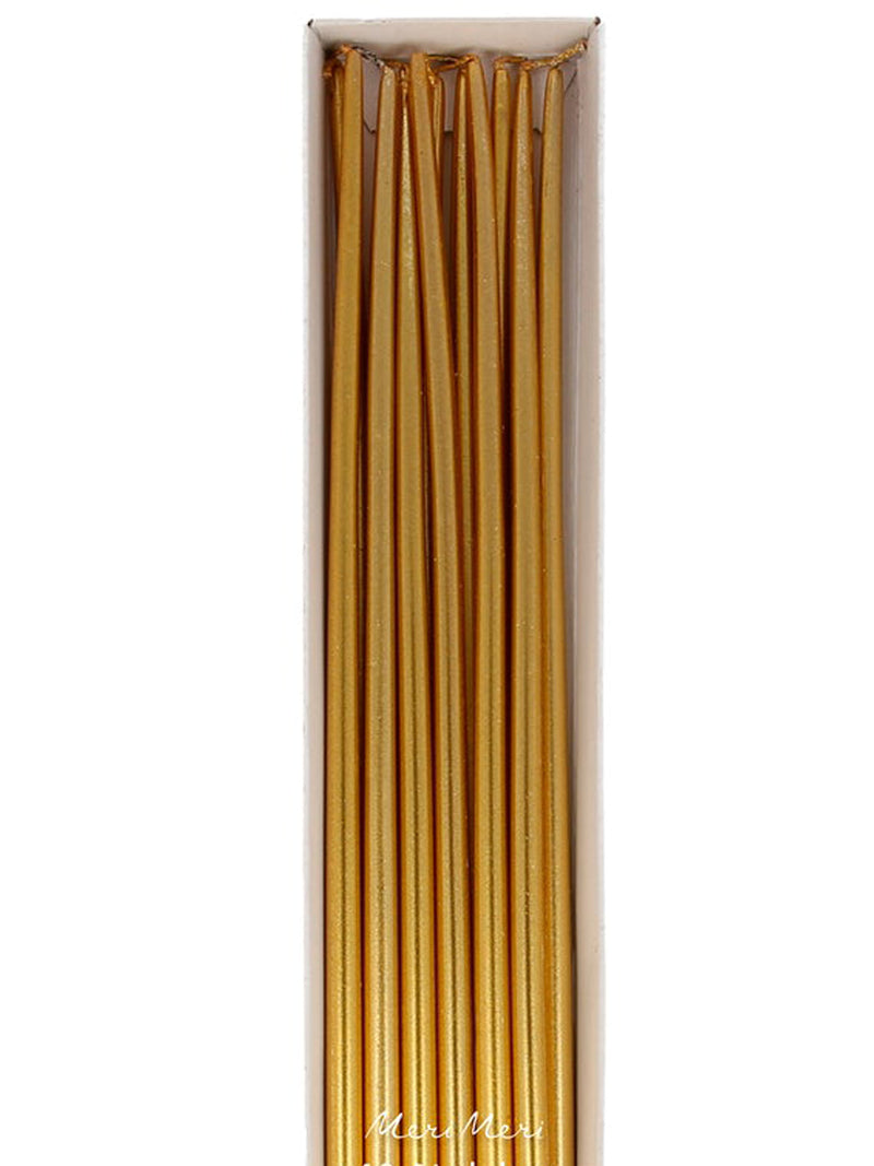 Gold tall tapered candles