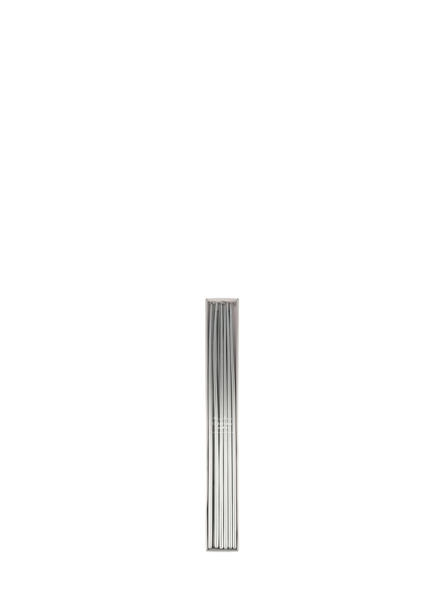 Silver tall tapered candles