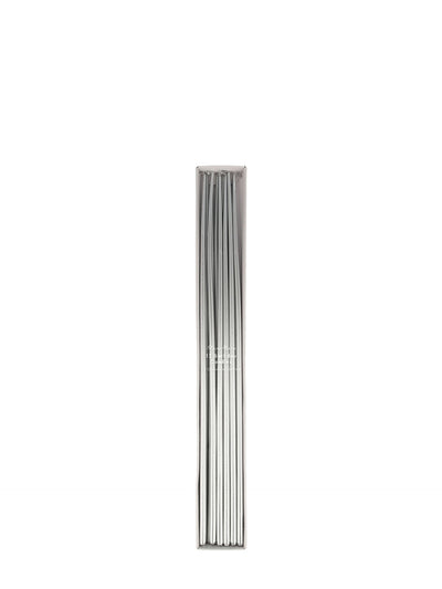 Silver tall tapered candles