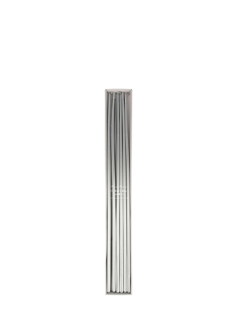 Silver tall tapered candles