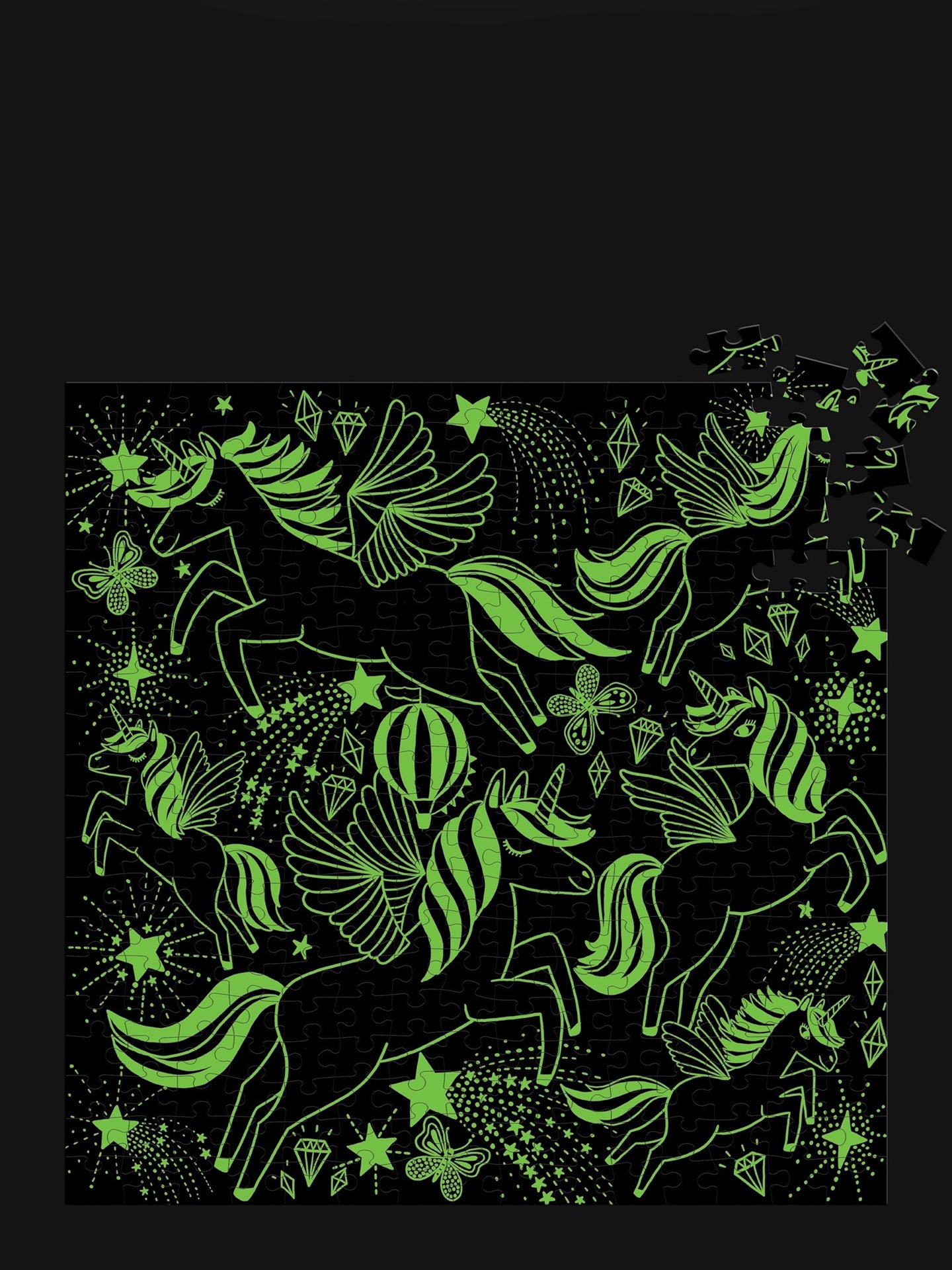 Unicorn illuminated glow-in-the-dark family puzzle (300 pieces)