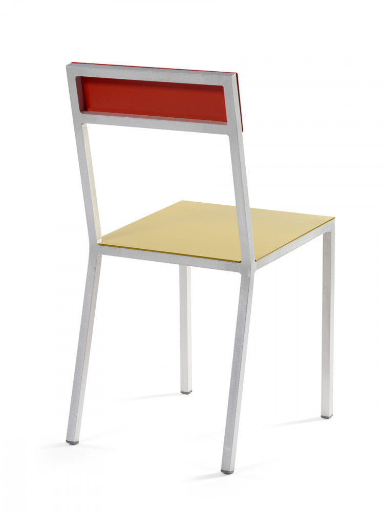 Valerie Objects: Alu chair by Muller Van Severen, curry and red