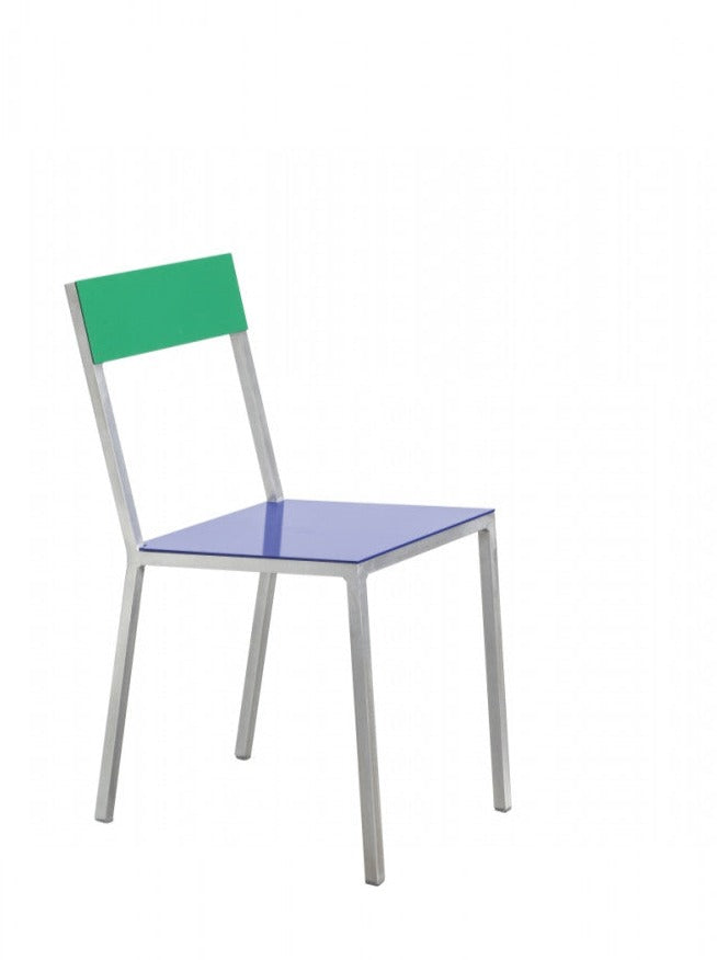 Valerie Objects: Alu chair by Muller Van Severen, dark blue and green