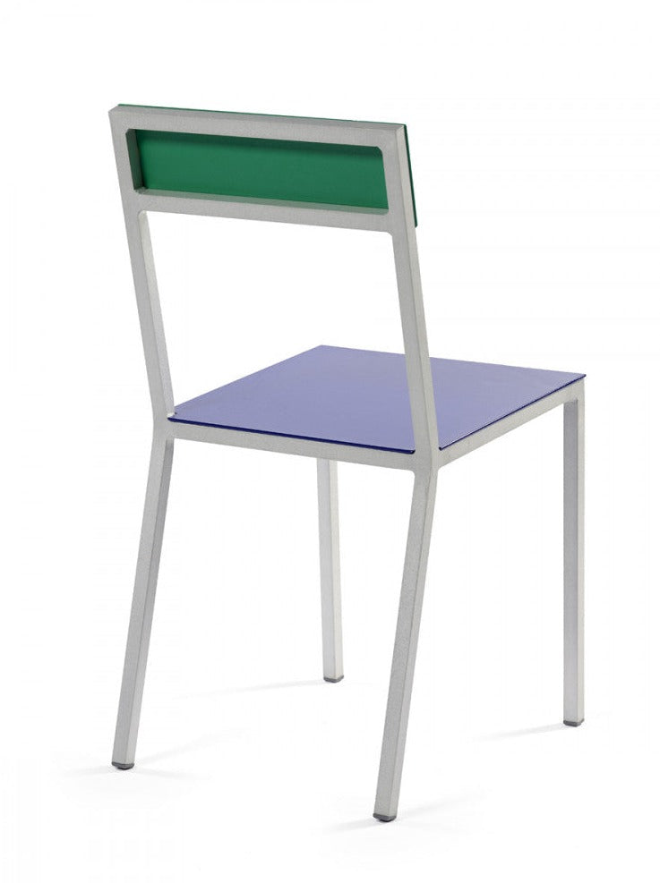 Valerie Objects: Alu chair by Muller Van Severen, dark blue and green