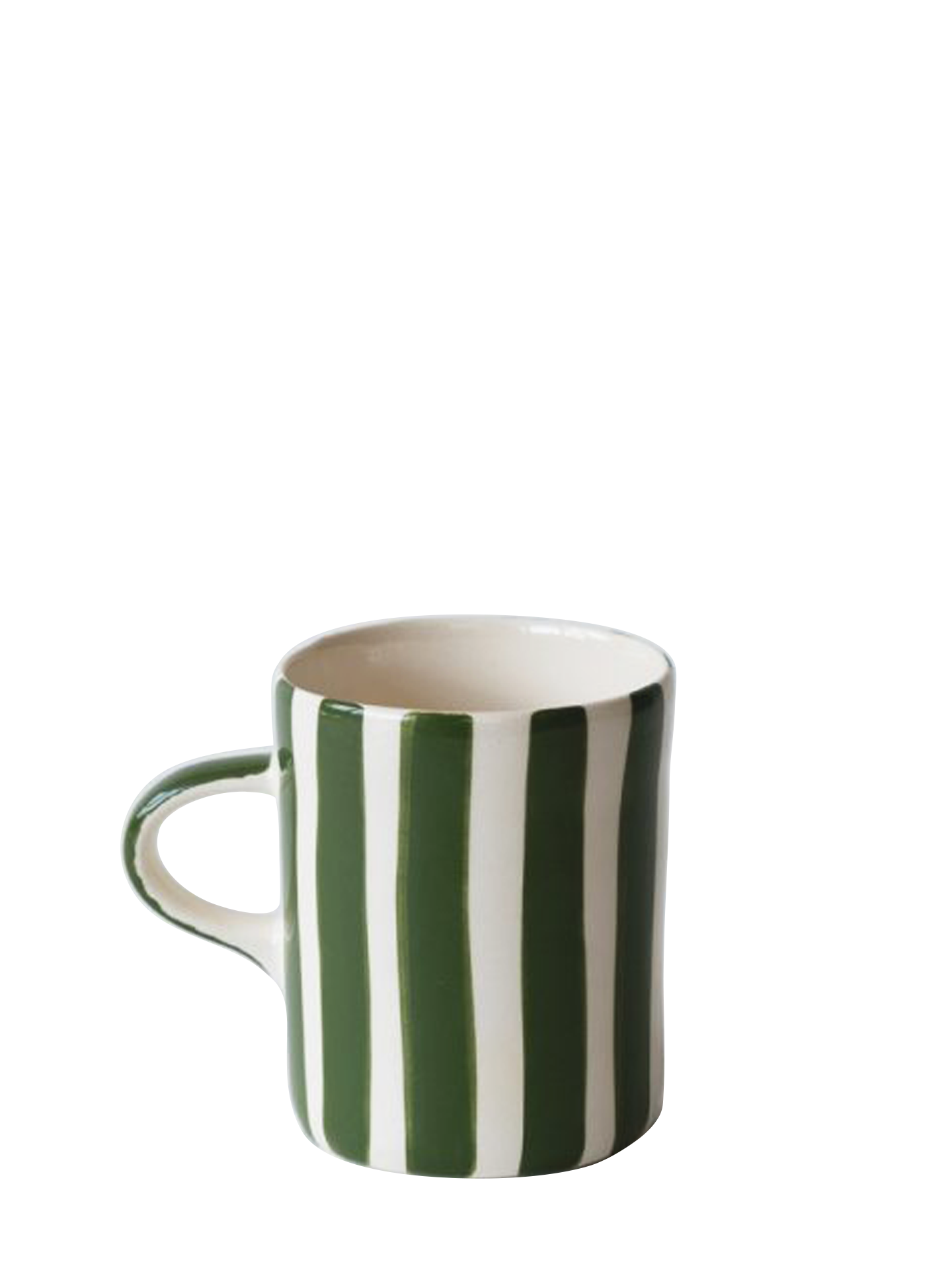 Candy stripe demi mug, moss green