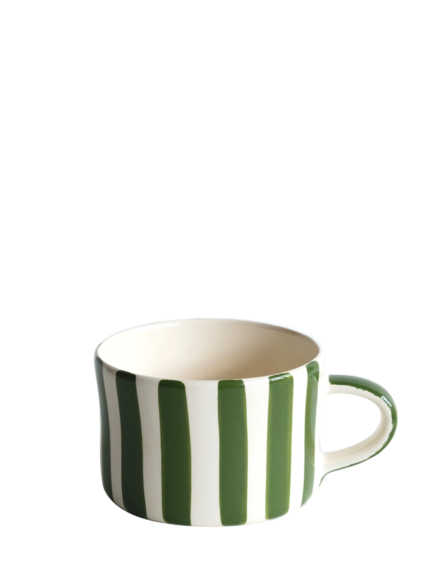 Candy stripe mug, moss green