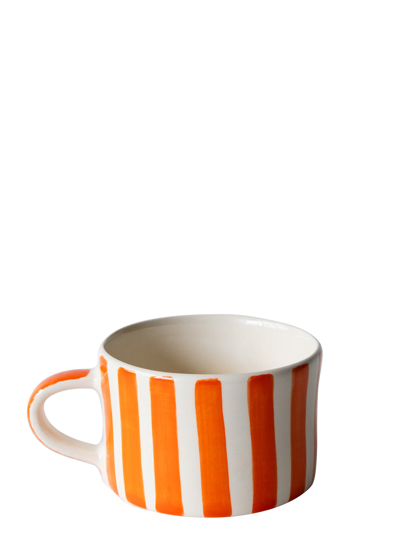 Candy stripe mug, tangerine orange