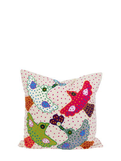 Flying Birds square patchwork cushion cover (40×40cm)