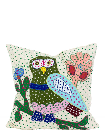 Owl square patchwork cushion cover (40×40cm)