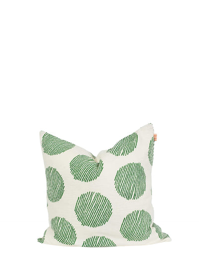 Striped ball cushion cover, green (50x50 cm)
