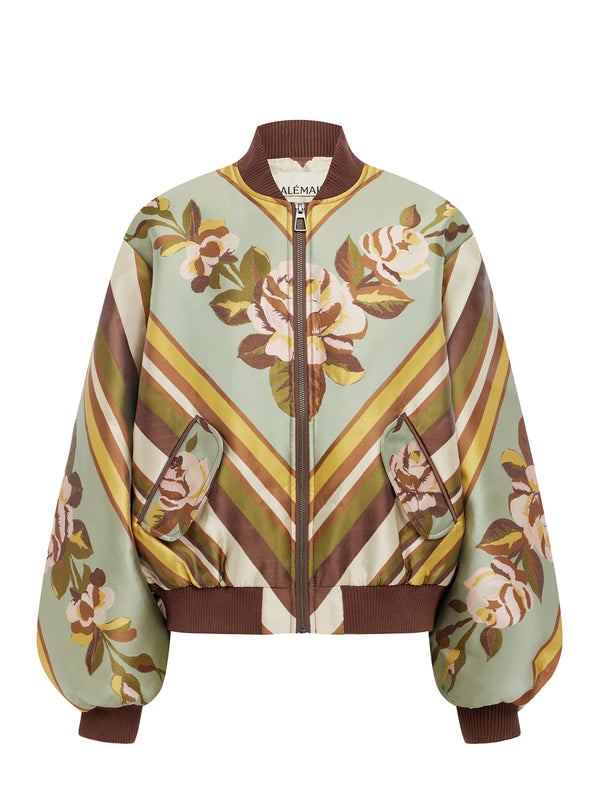 La rosa jacquard bomber jacket, multicoloured
