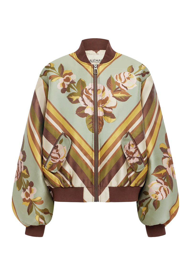 La rosa jacquard bomber jacket, multicoloured