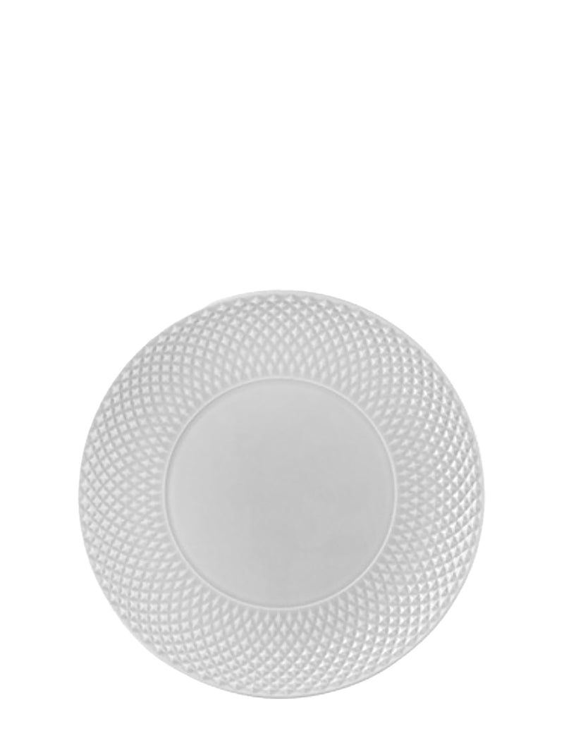 White textured plate on a white background