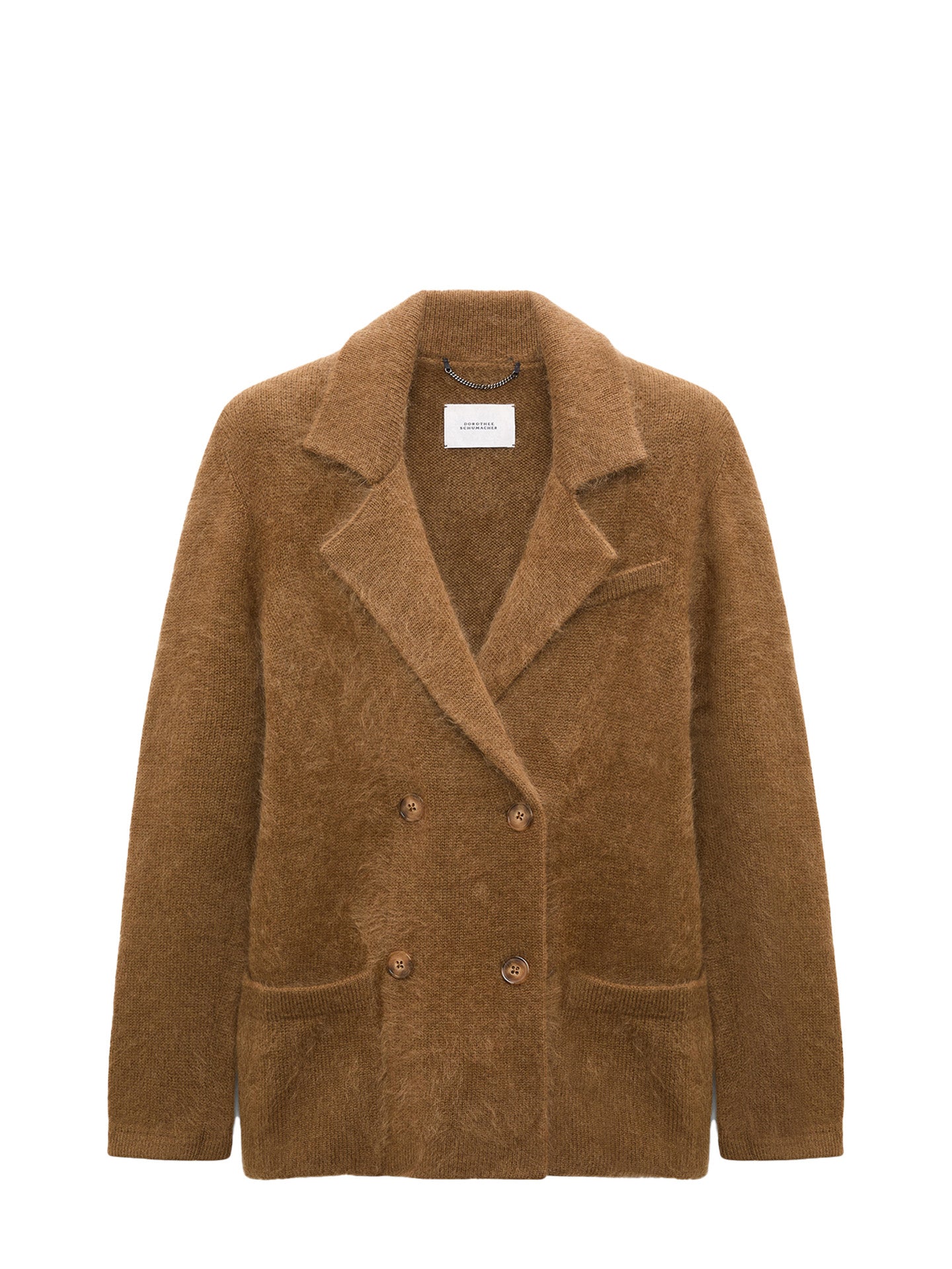 Fluffy statements double breasted jacket, brown