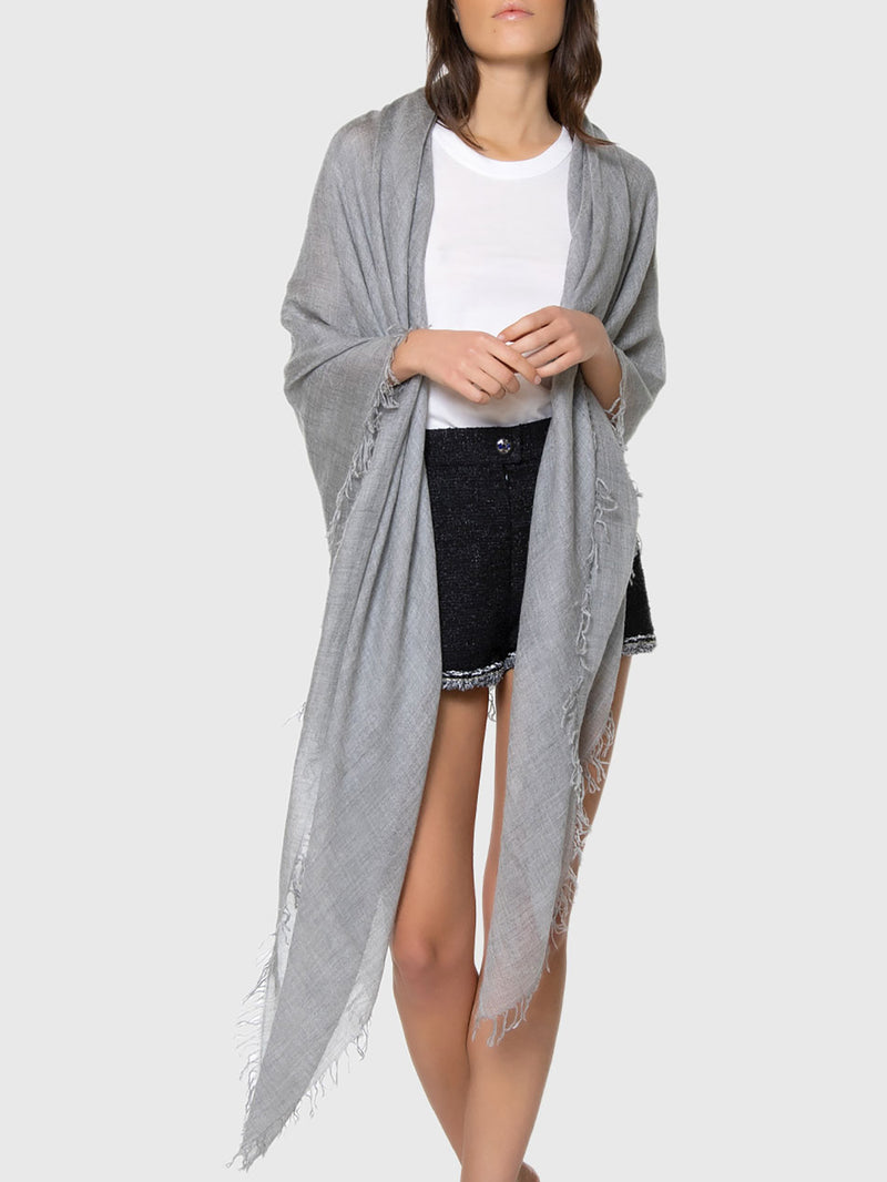 Enrica/M cashmere scarf (160x165cm), grey