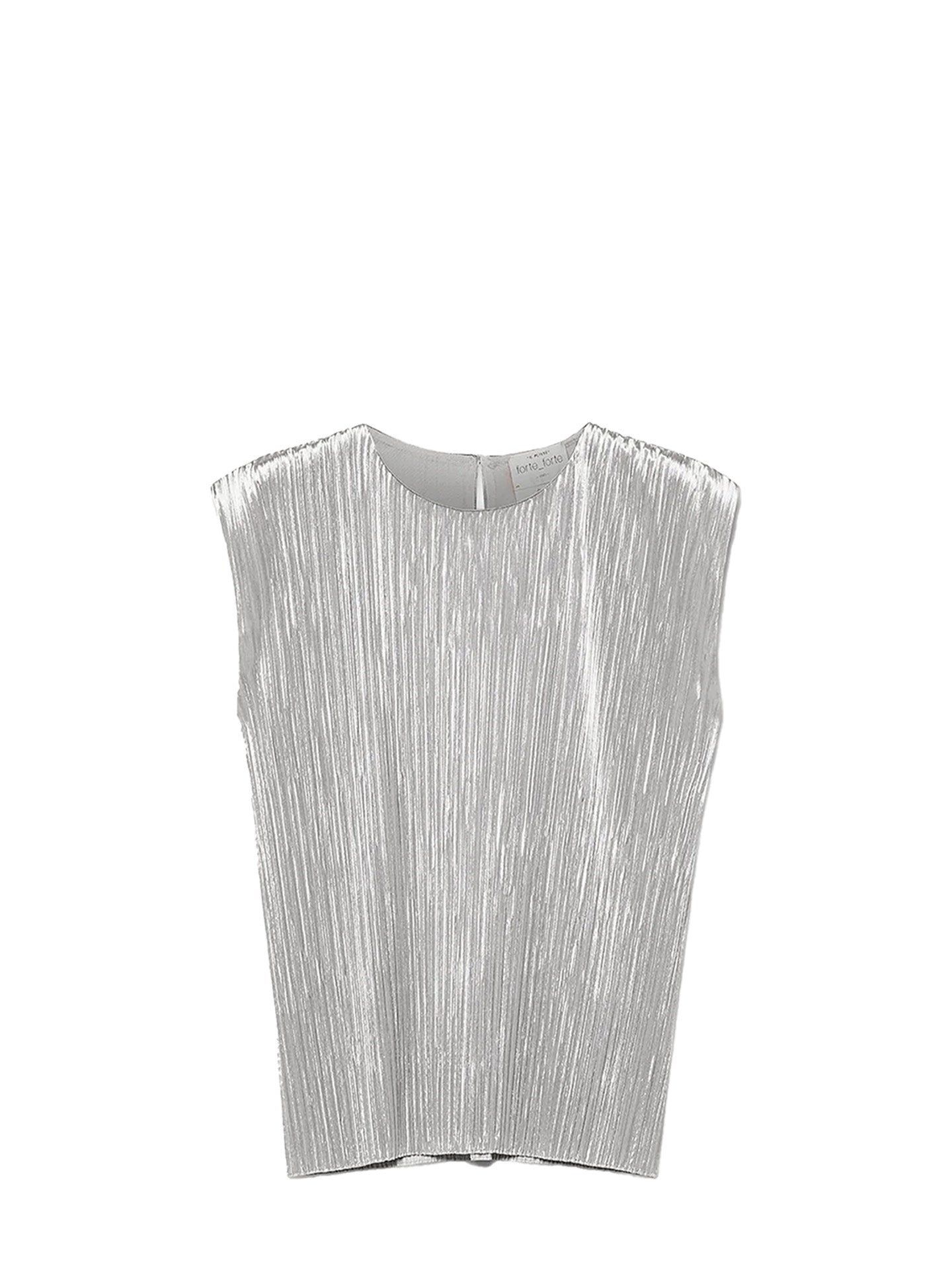 Silky velvet pleated jersey top, silver